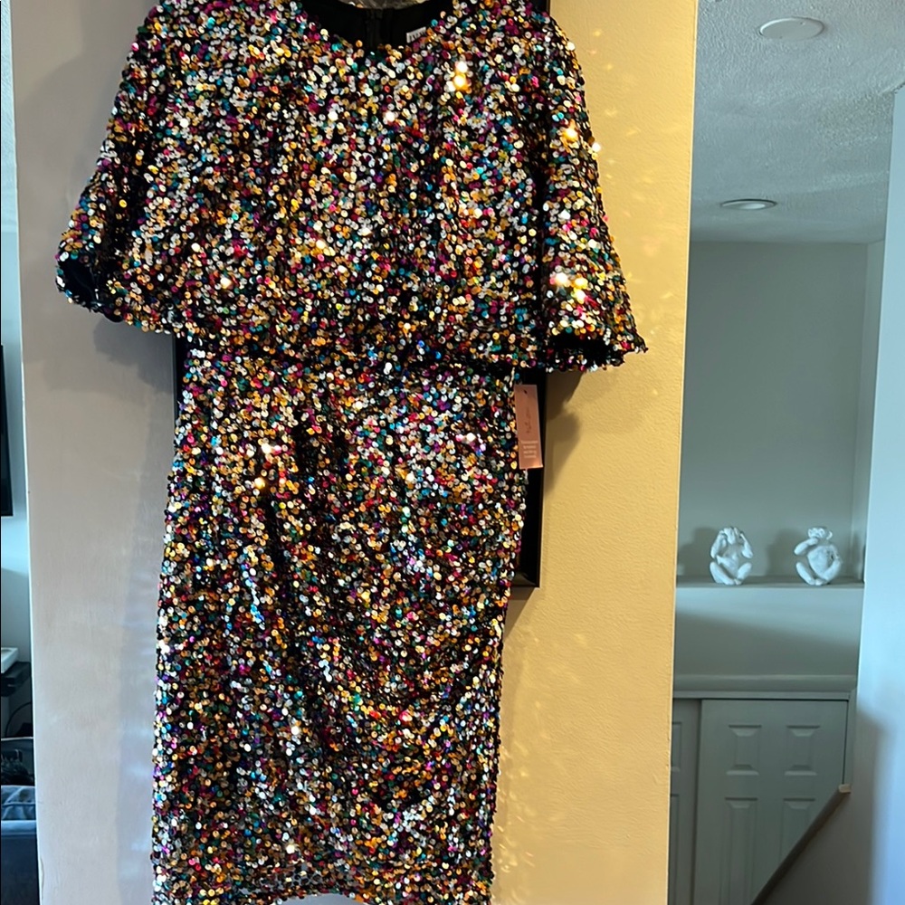 Ivy City Co Sparkling Multicolor Mini Dress